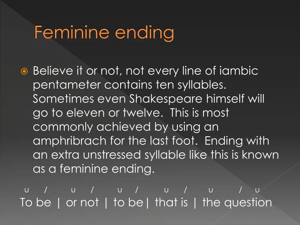 feminine ending