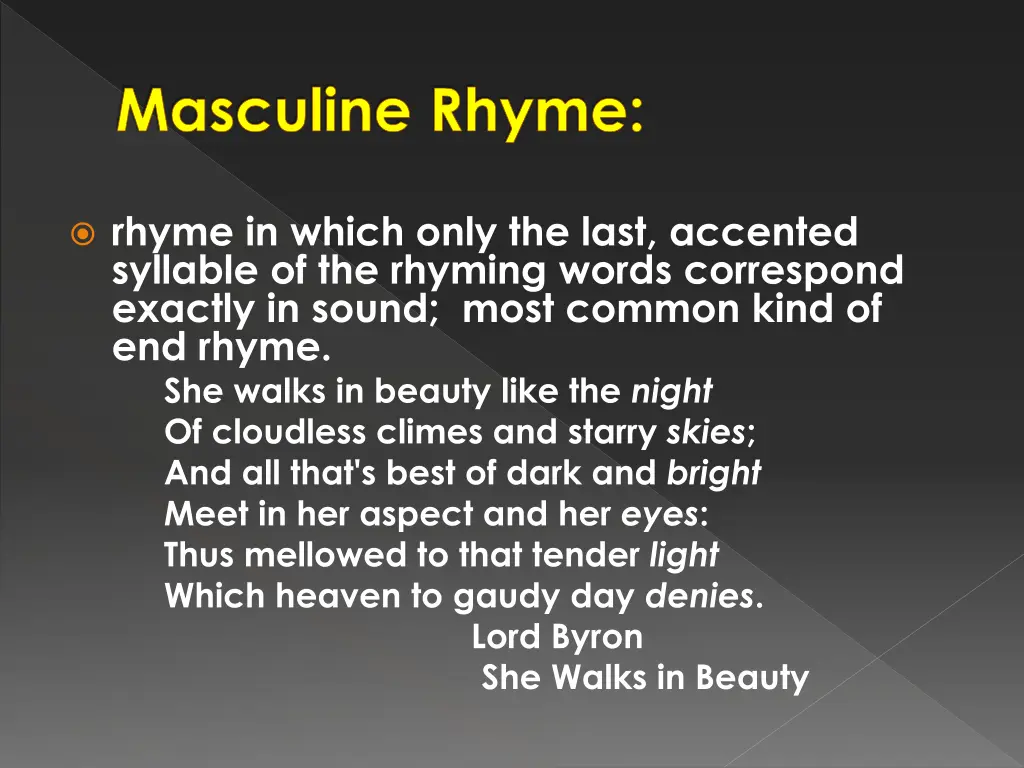 masculine rhyme