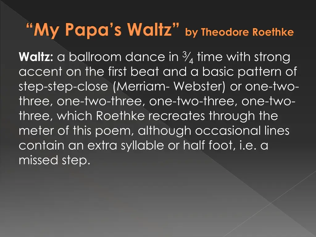 my papa s waltz by theodore roethke
