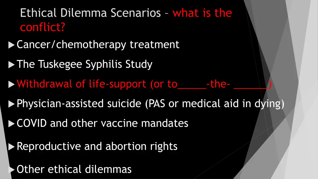 ethical dilemma scenarios what is the conflict