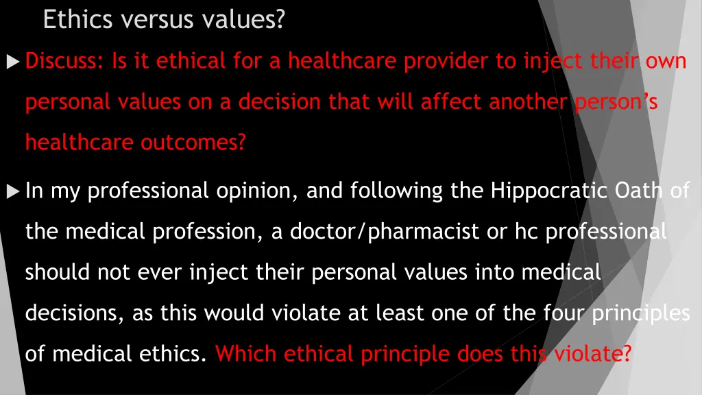 ethics versus values 1