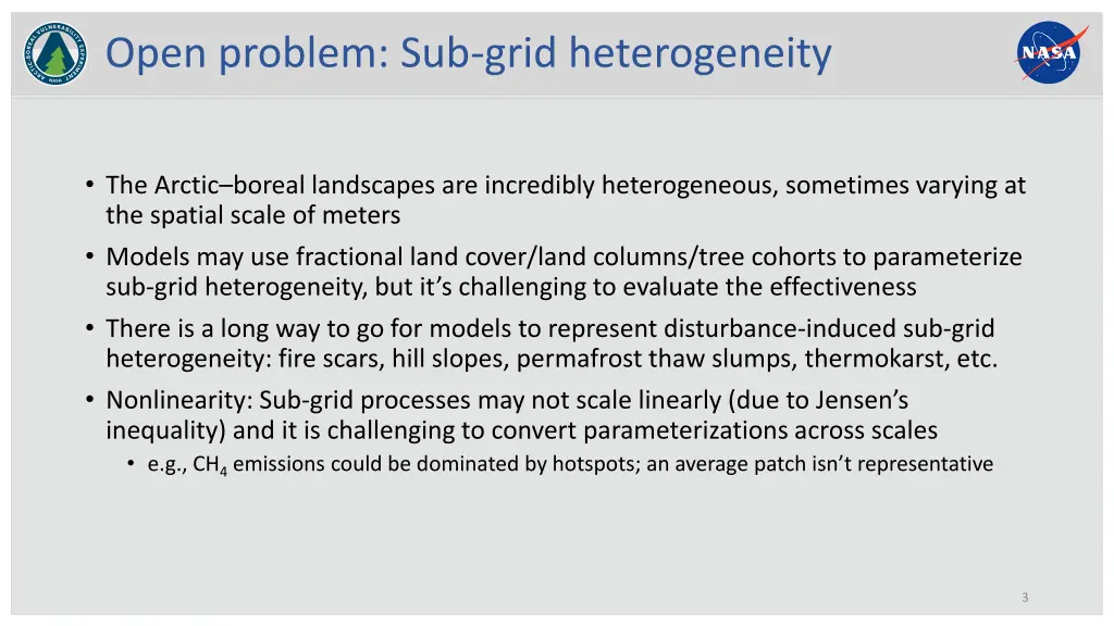 open problem sub grid heterogeneity