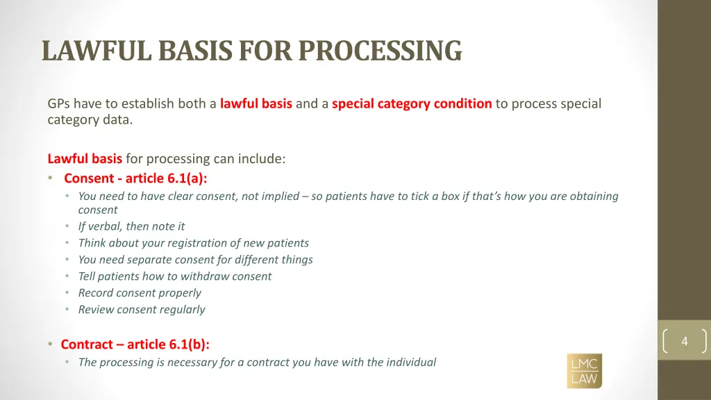 lawful basis for processing