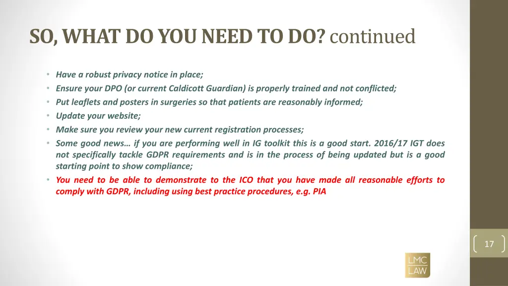 so what do you need to do continued