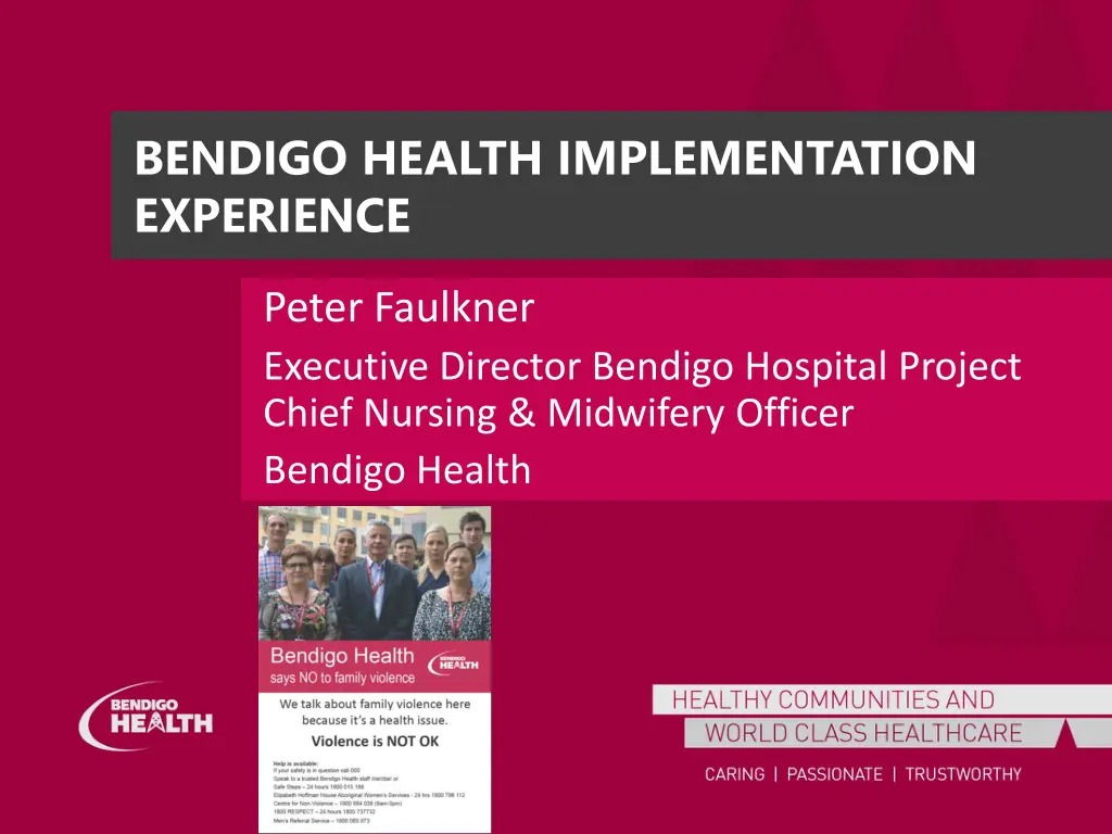 bendigo health implementation experience