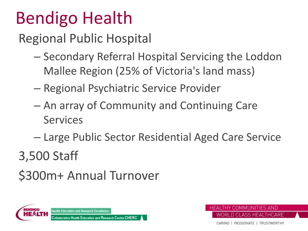 bendigo health regional public hospital secondary