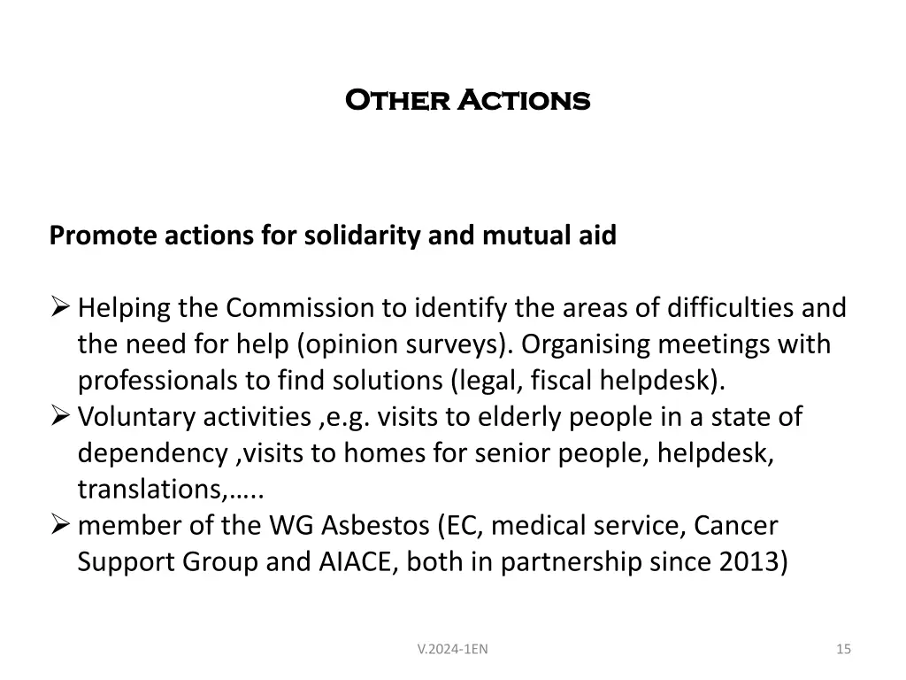 other actions other actions