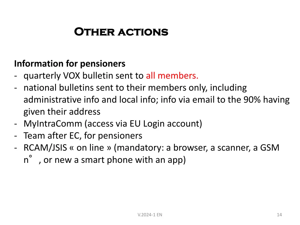 other other actions actions