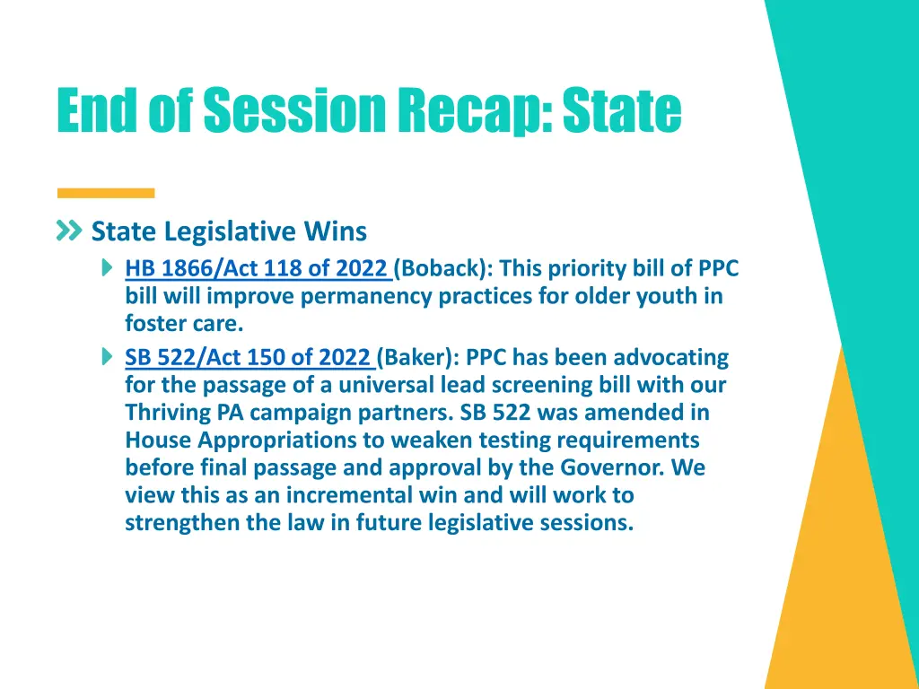 end of session recap state