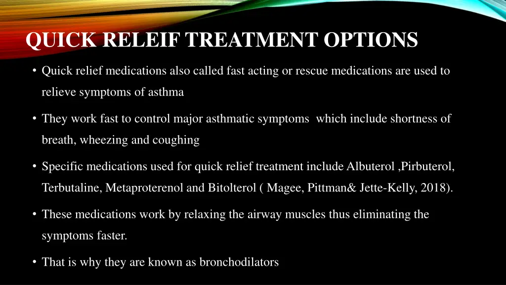 quick releif treatment options