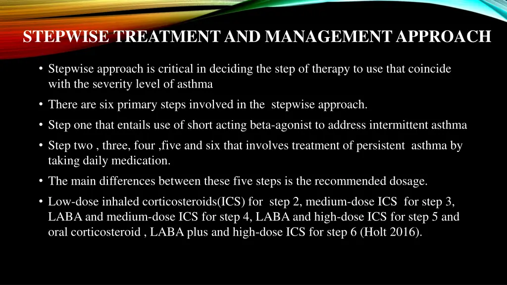 stepwise treatment and management approach