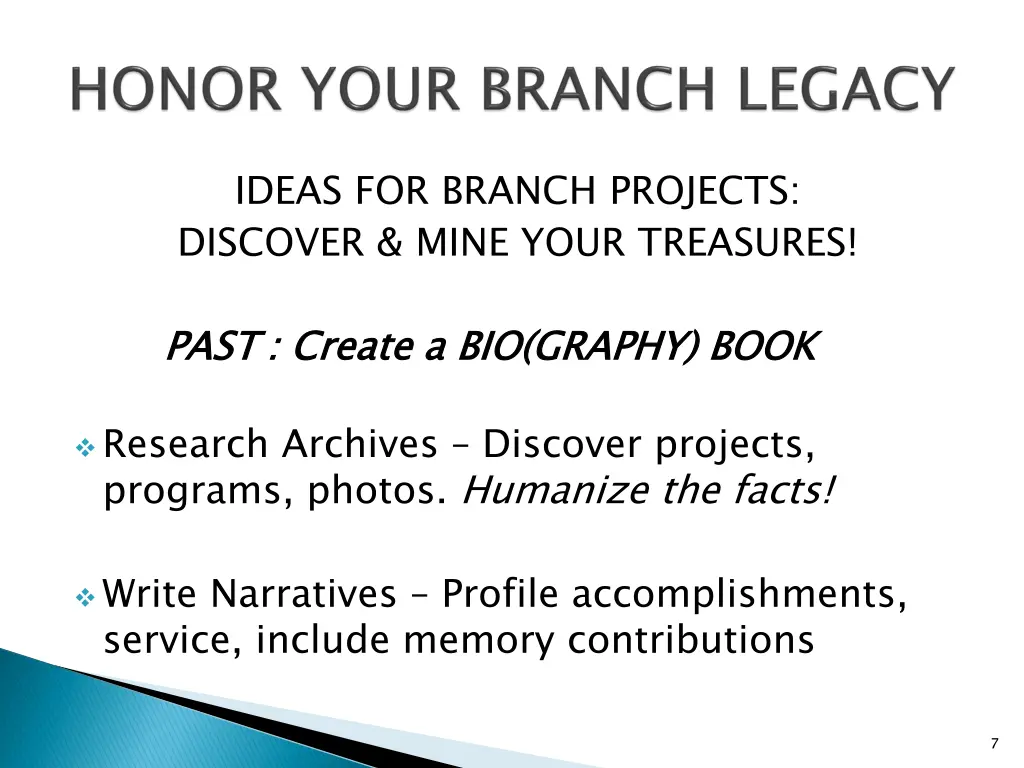 ideas for branch projects discover mine your