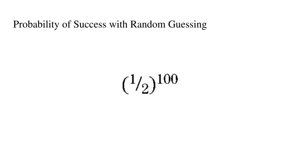 probability of success with random guessing