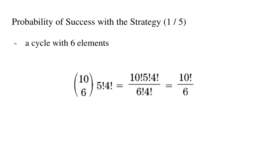 probability of success with the strategy 1 5