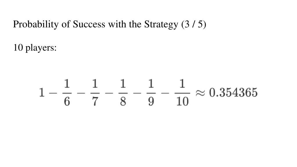 probability of success with the strategy 3 5