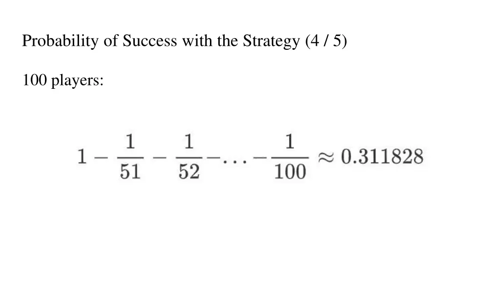 probability of success with the strategy 4 5