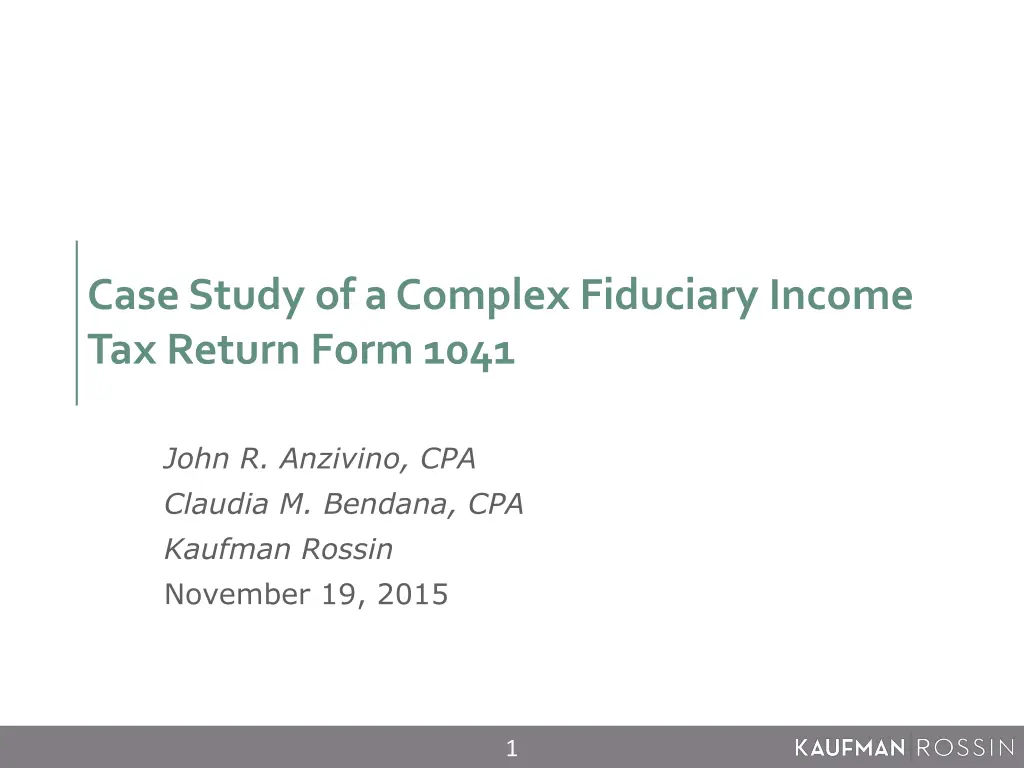 case study of a complex fiduciary income