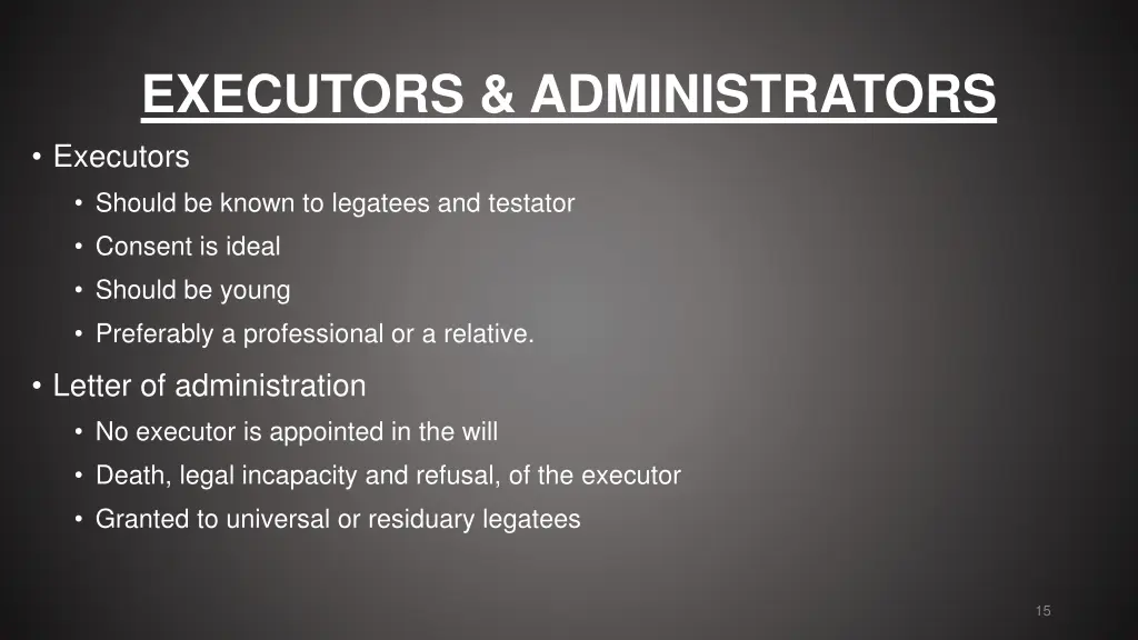 executors administrators executors