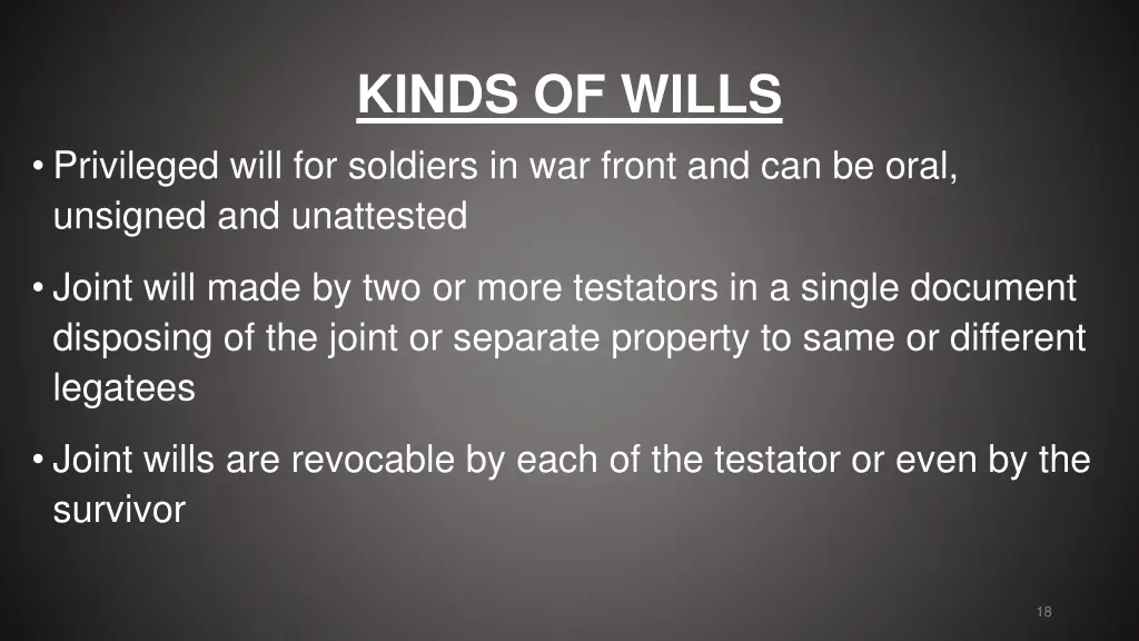 kinds of wills