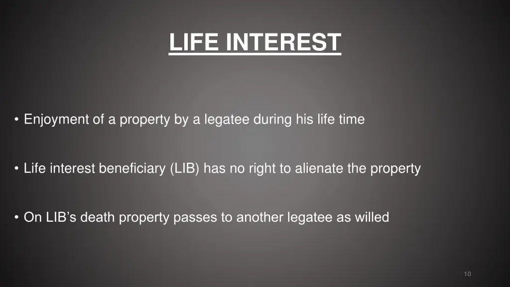life interest