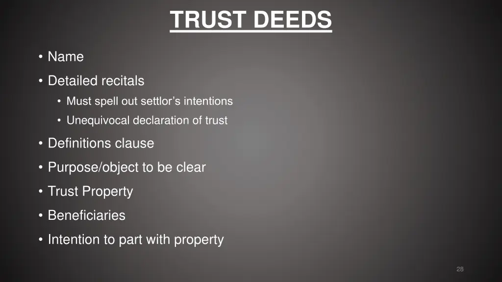 trust deeds