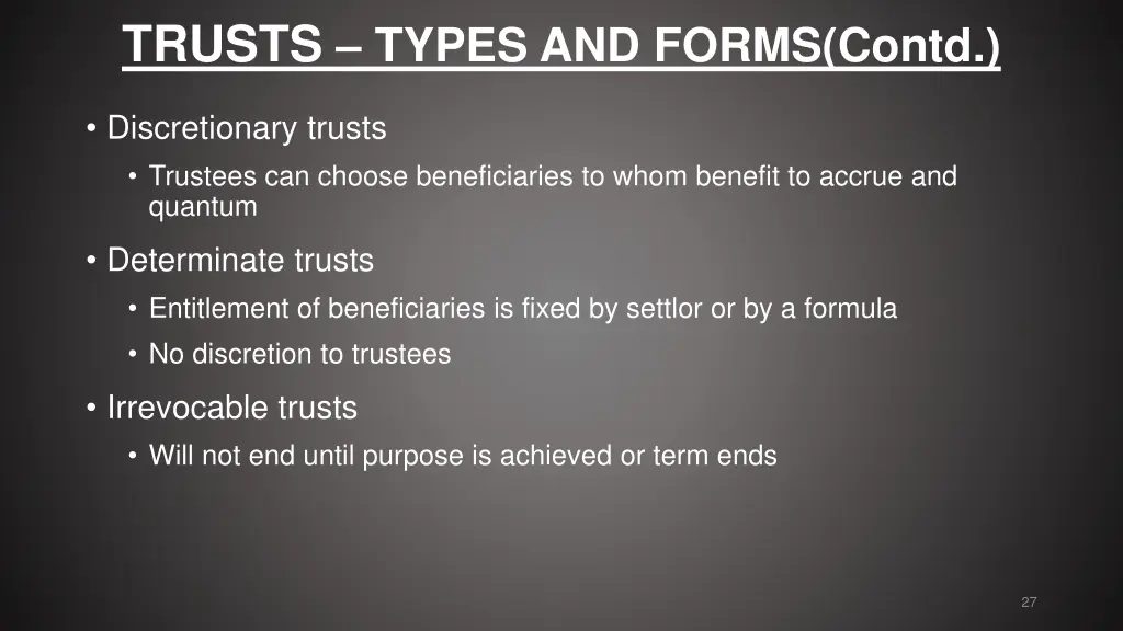 trusts types and forms contd 1
