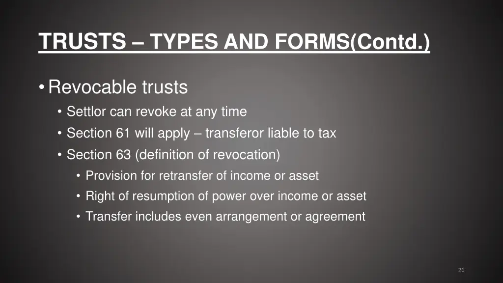 trusts types and forms contd