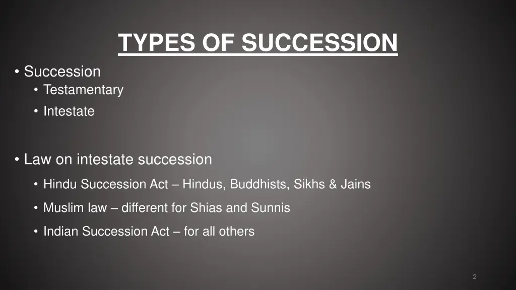 types of succession
