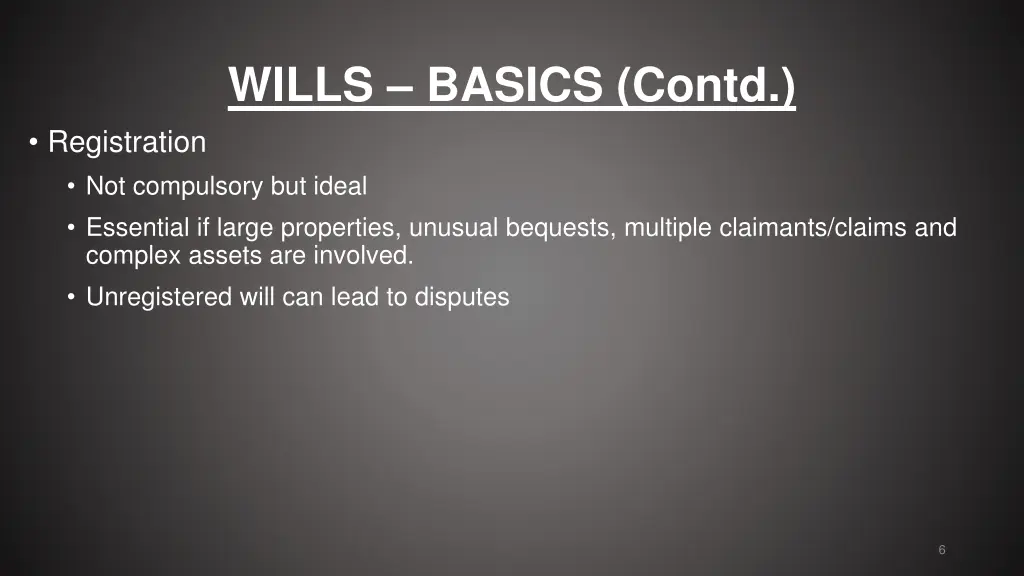 wills basics contd