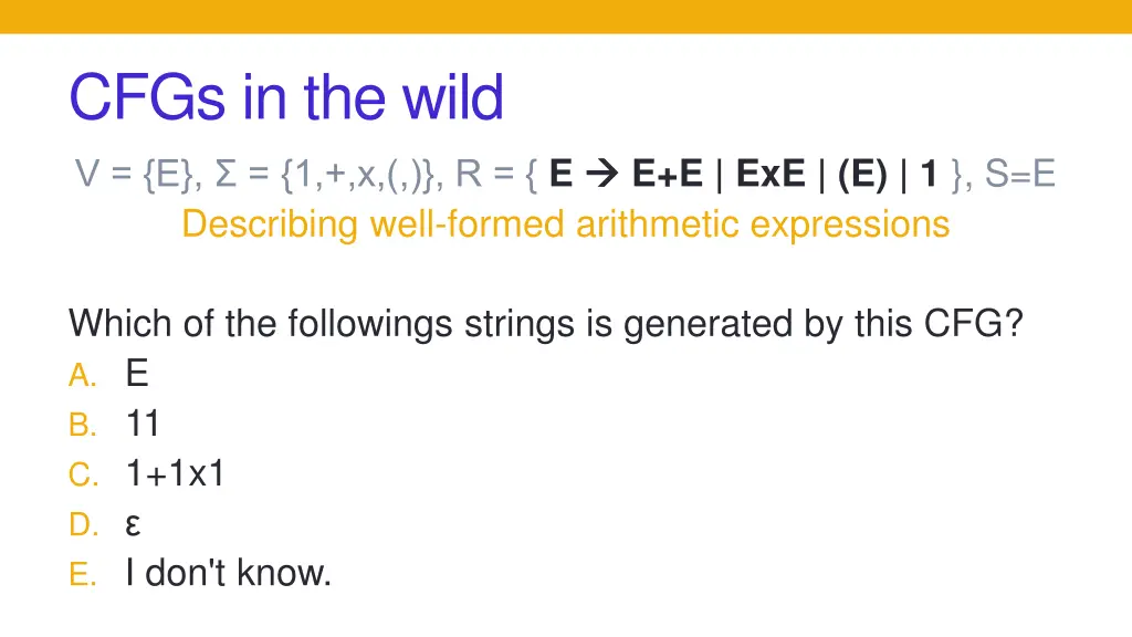 cfgs in the wild v e 1 x r e describing well