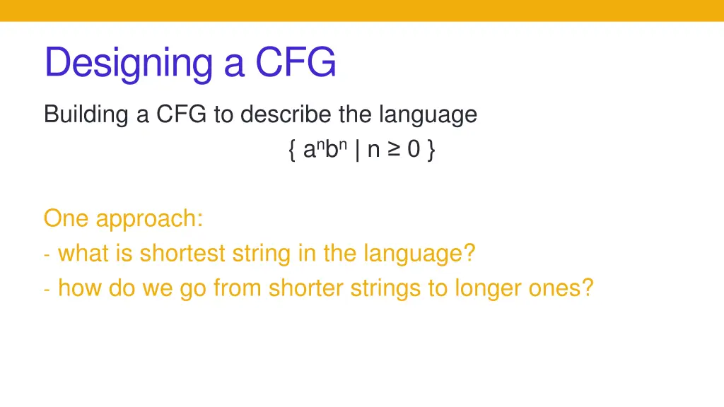 designing a cfg 2