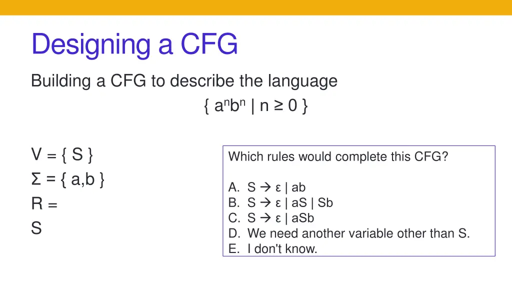 designing a cfg 3