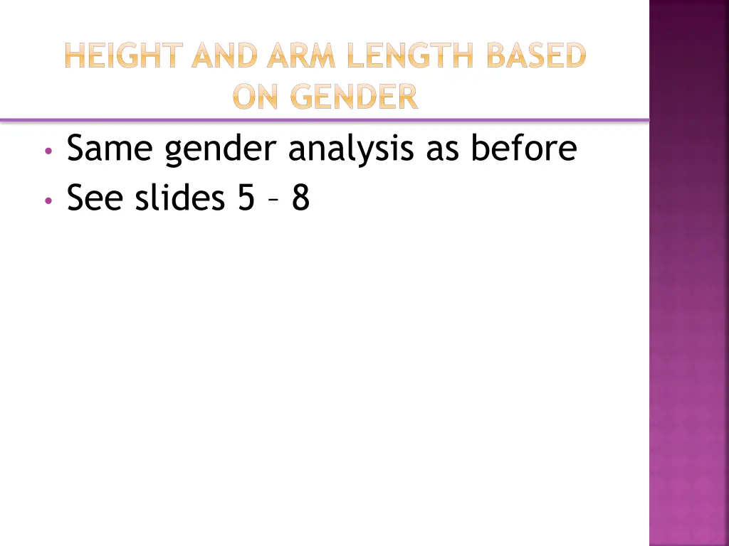 height and arm length based on gender same gender