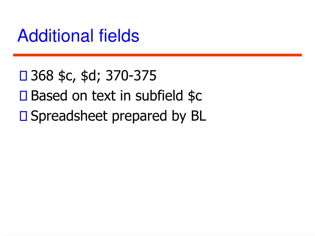 additional fields