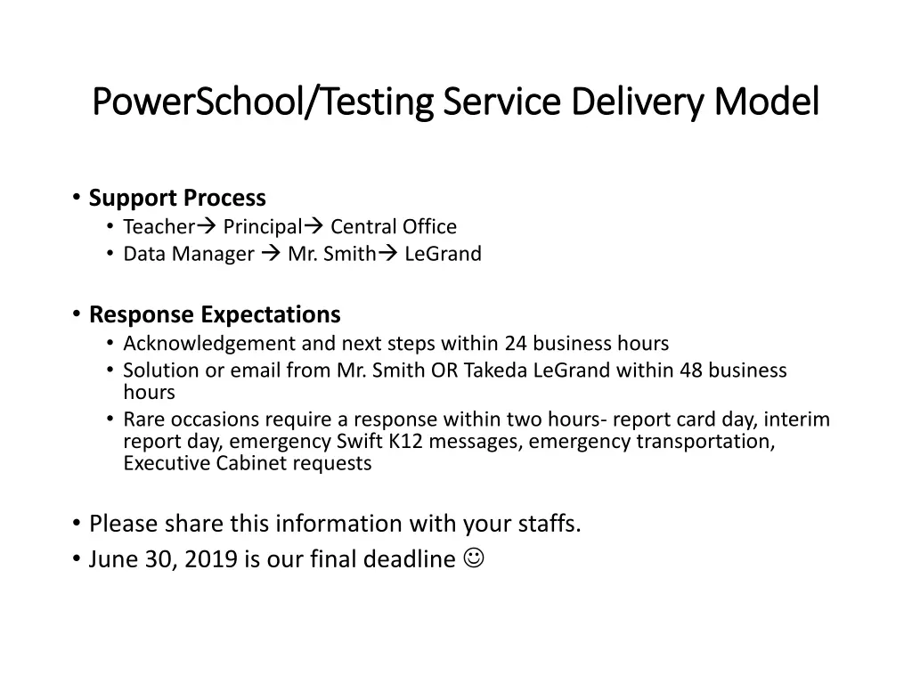 powerschool testing service delivery model