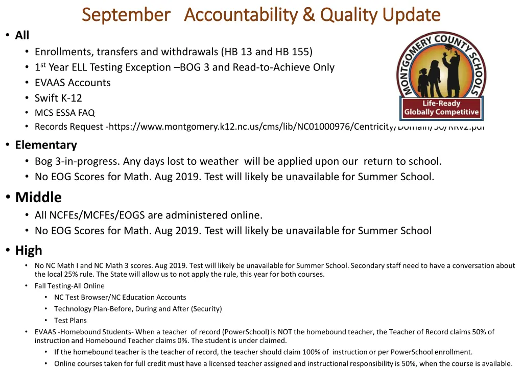 september accountability quality update september