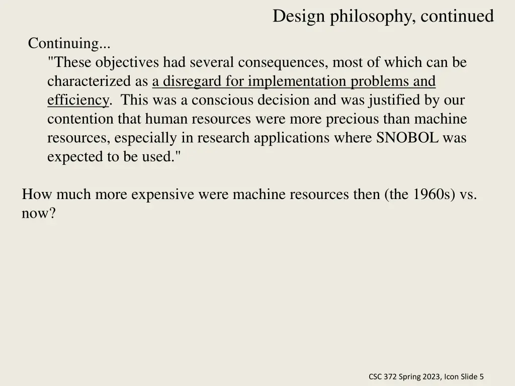 design philosophy continued