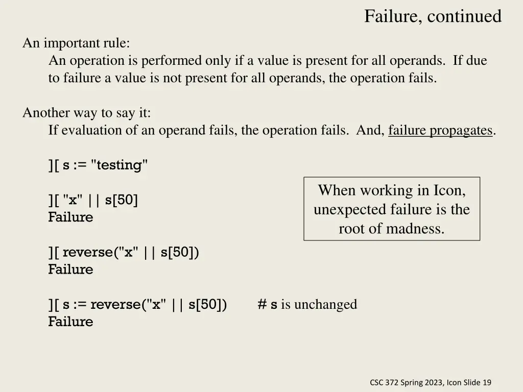 failure continued