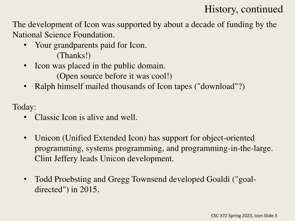 history continued