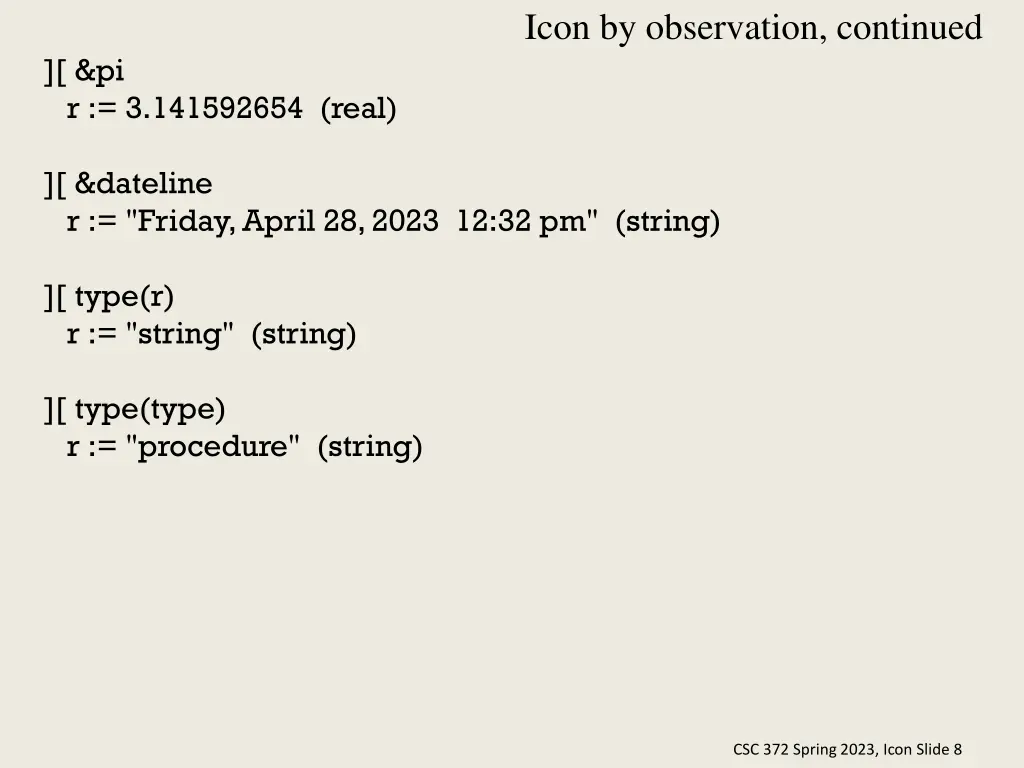 icon by observation continued