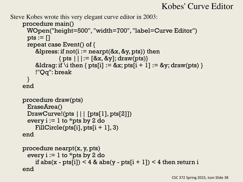 kobes curve editor