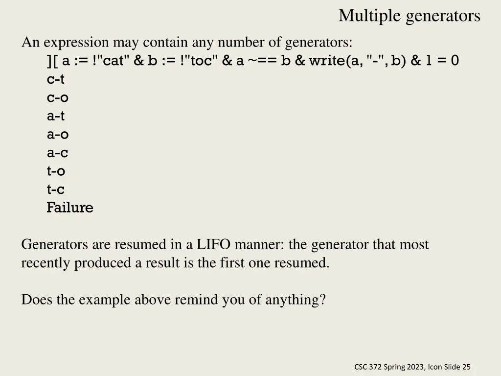 multiple generators