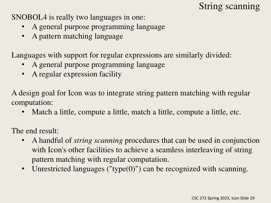 string scanning