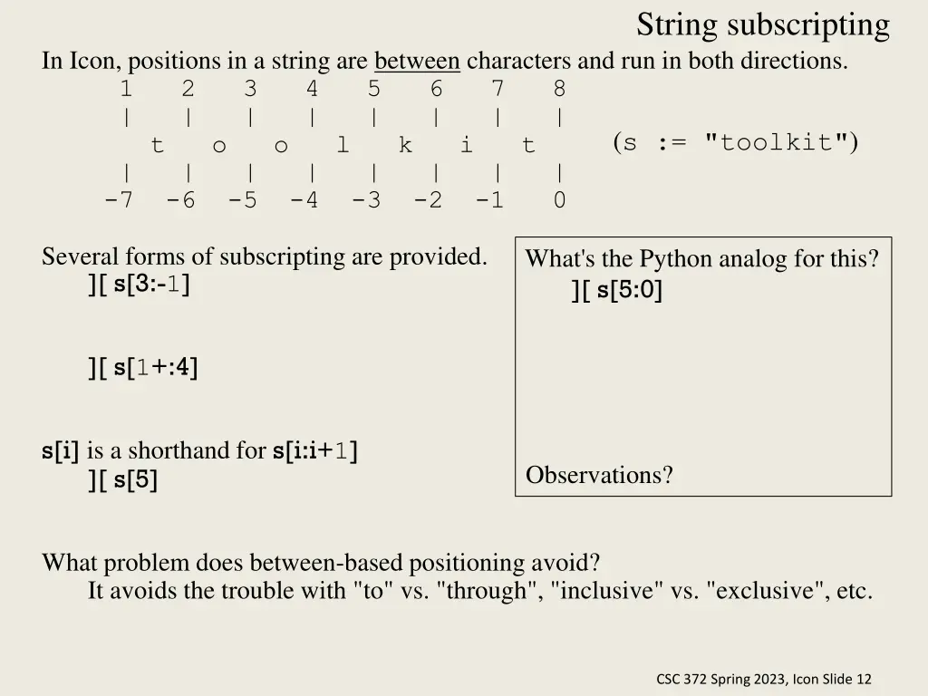 string subscripting