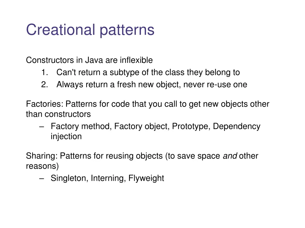 creational patterns