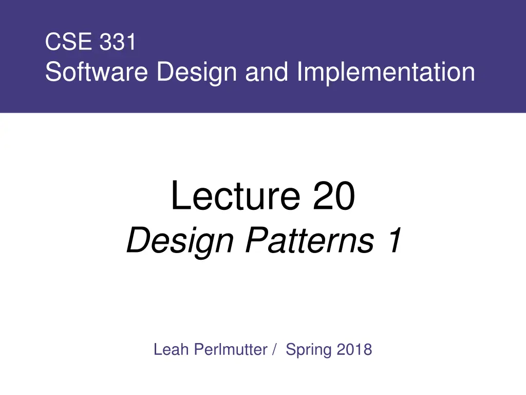 cse 331 software design and implementation