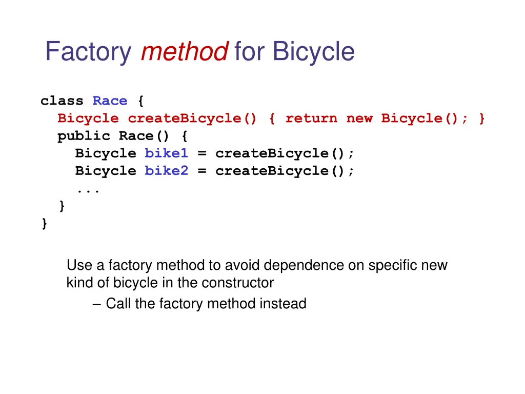 factory method for bicycle