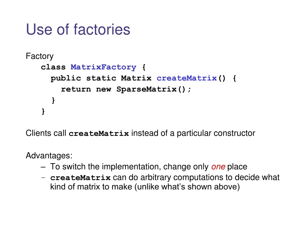 use of factories