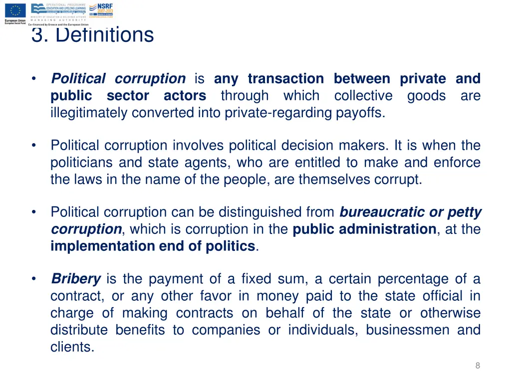 3 definitions