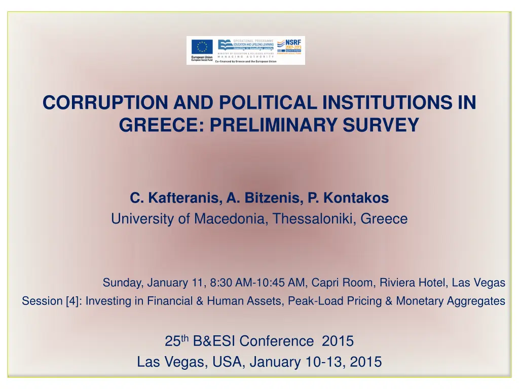 corruption and political institutions in greece
